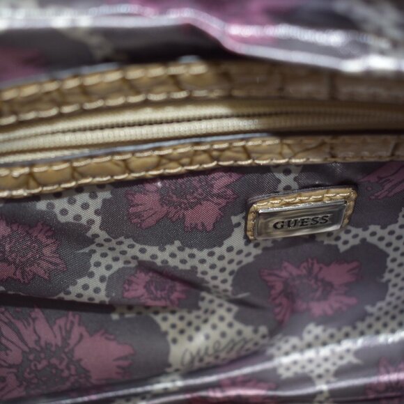 GUESS SAMI BOW CROCO HANDBAG NEW - Picture 7 of 8